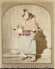（三味線を持ち子供を背負う女性）