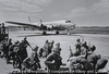 Combat troops of the U.S. 11th Airborne Division arrive at Atsugi Airfield, August 30, 1945