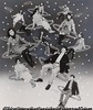 （輪に乗り浮かぶ人々）