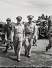 General Douglas MacArthur, with General Robert Eichelberger (right) and General Joseph Swing (left) arrive on Japanese soil at Atsugi Airfield,  August 30, 1945