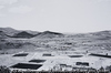 Looking North from Masonic Hill toward Quarry Mountain. In foreground, new parking lots on land between West Sidewinder Drive and State Highway 248. In middle distance, from left: Park Meadows, Subdivisions 1, 2, and 3; Holiday Ranchette Estates; Racquet Club Estates. At far distance on left, Parkwest Ski Area.