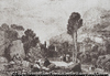 Paysage romantique - reproduction d'une gravure.